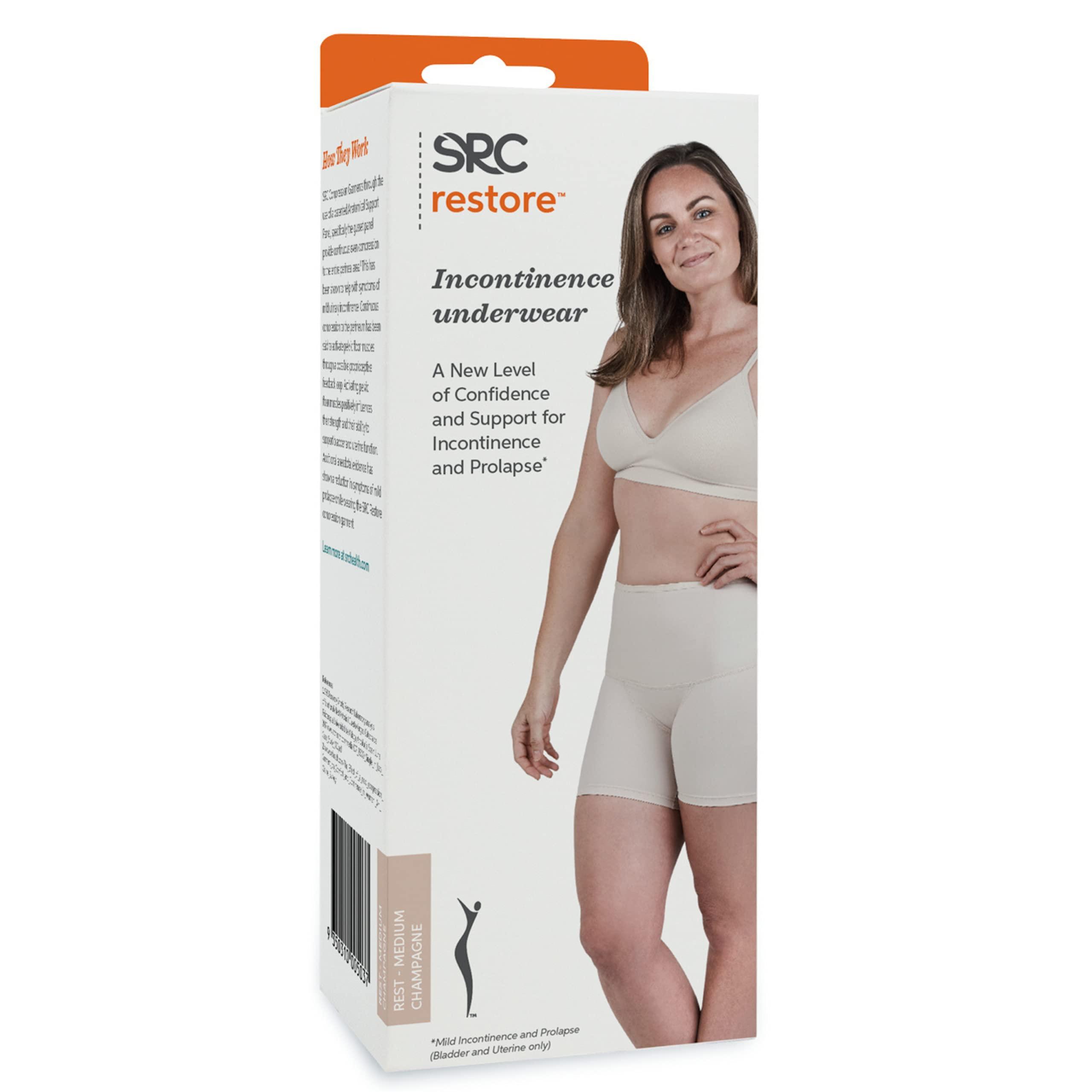 SRC SRC Incontinence Underwear for Women, Uterine Prolapse Support, Large, Champagne