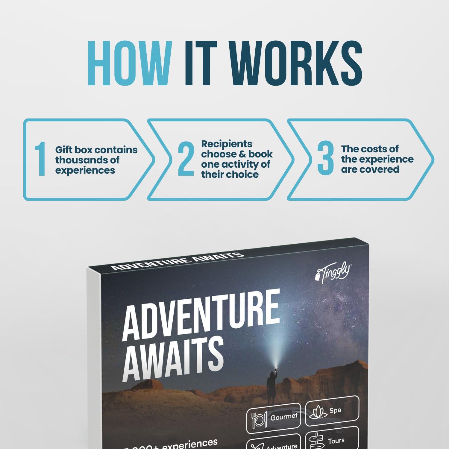 Tinggly Tinggly - Adventure Awaits - Worldwide Experience Gift Box - Choose From 10,000+ Experiences