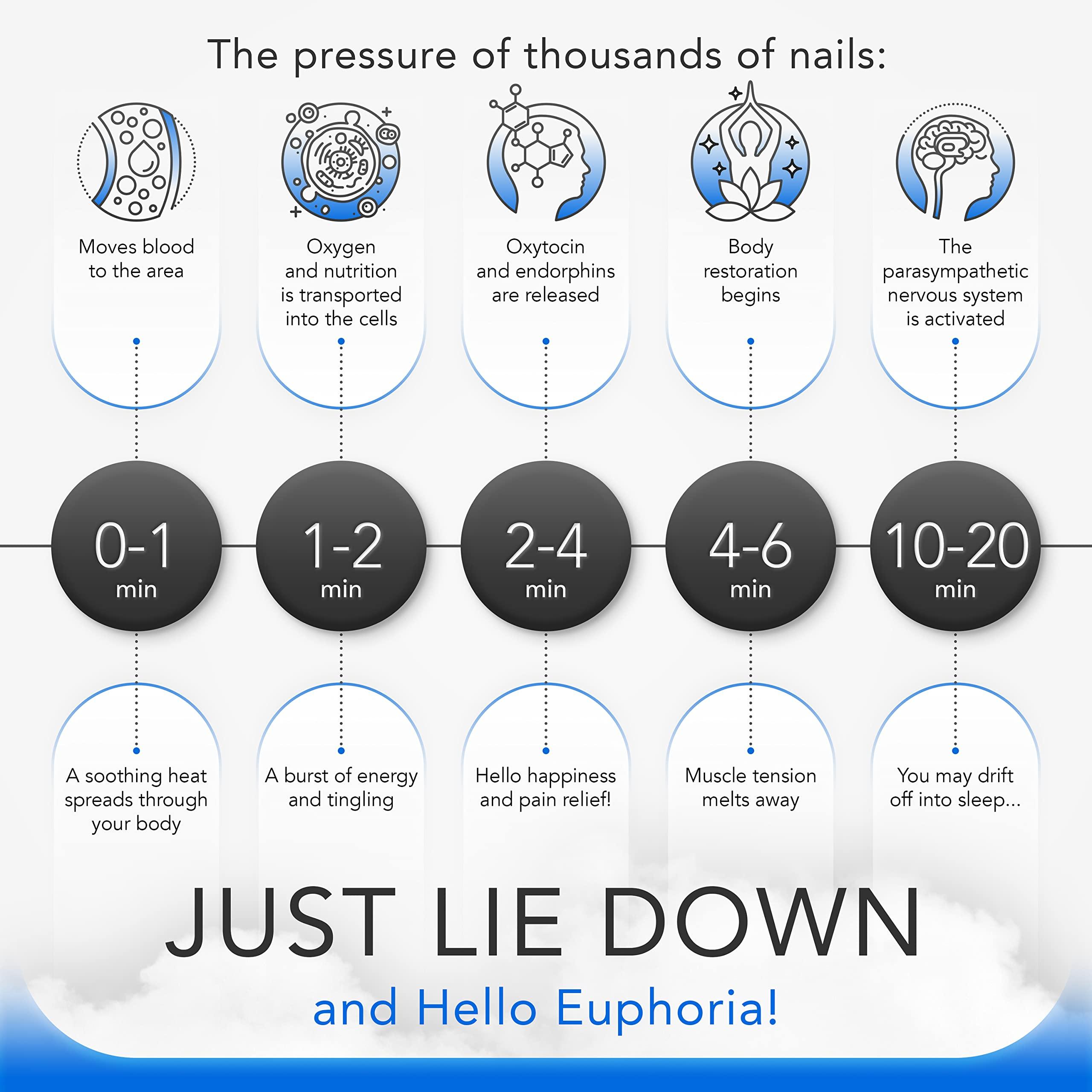 Acubliss Acubliss Acupressure Mat, Strap & Pillow 3 Piece Gift Set, 12,348 Acupuncture Pressure Points for Back Pain Relief, Increased Energy, Relaxation, FSA/HSA Eligible, Drawstring Bag, Purple