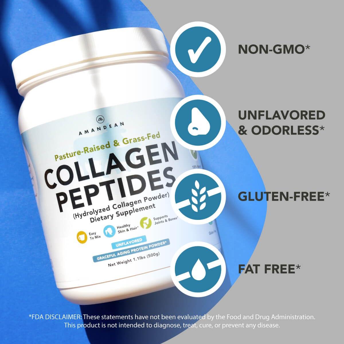 AMANDEAN AMANDEAN Premium Liposomal Vitamin C & Bovine Collagen Peptides Bundle. Powerful Antioxidant. Liquid Quali-C. Grass-Fed Collagen. Hydrolyzed Type 1 & 3. Immune Support. Healthy Skin, Hair & Nails