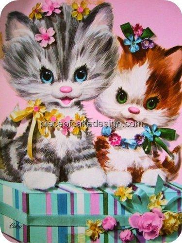 Art of Eric Gunty 1/4 Sheet ~ Cat Painting Flowers Birthday ~ Edible Cake/Cupcake Topper - D3561