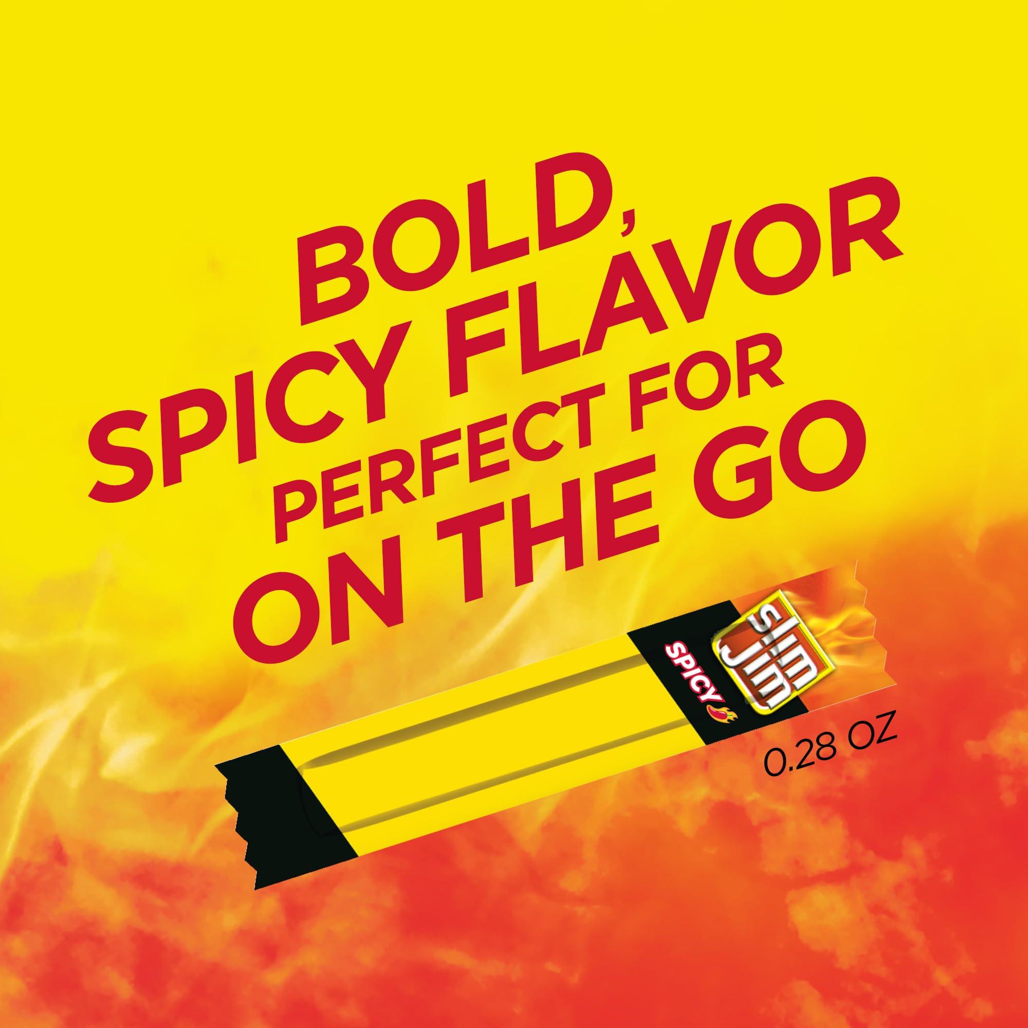 Conagra Slim Jim Slim Jim Smoked Meat Sticks, Spicy Flavor, 6g Protein Per Serving, Snack Size, 0.28 oz. (26 Count)