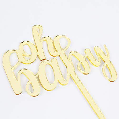 waway AERZETIX Oh Baby Cake Topper Gold Glitter 1st Baby Shower Newborn First Birthday Party Decoration