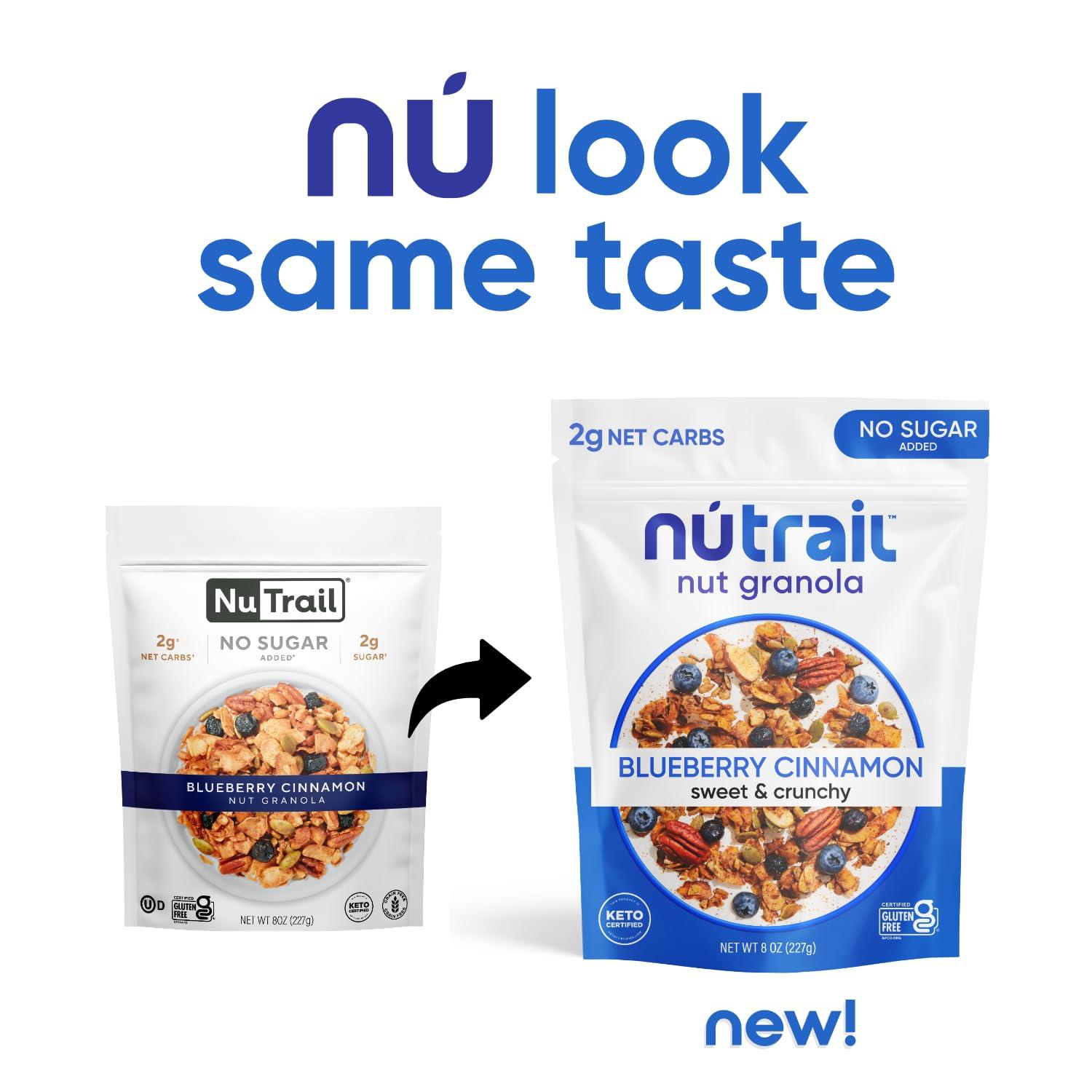 NuTrail NuTrail Nut Granola Cereal, Variety Pack, No Sugar Added, Keto, Low Carb, Gluten Free, Grain Free, Healthy Breakfast 8 oz. 3 Count