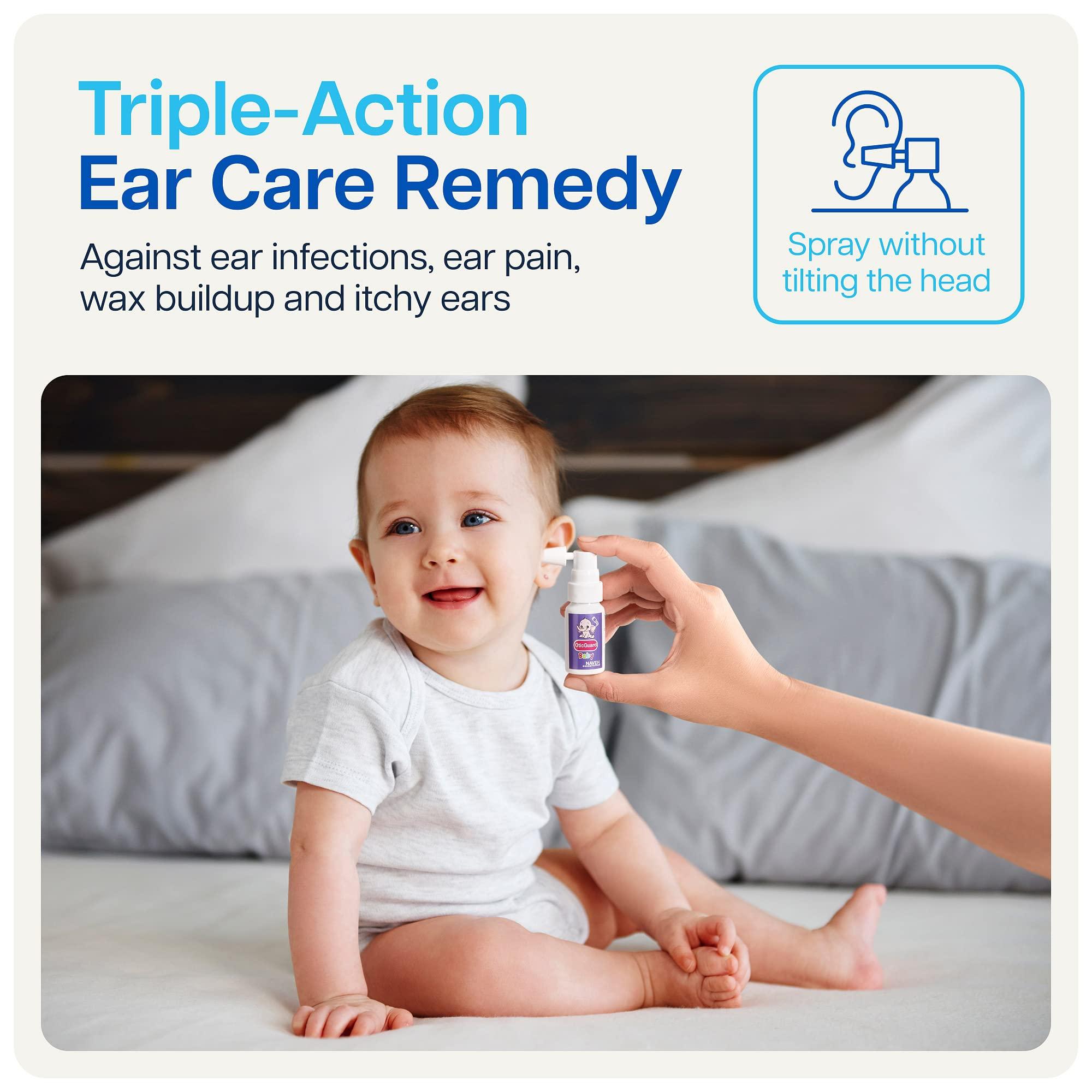 NAVEH PHARMA NAVEH PHARMA Otic Guard Baby - Natural Ear Spray Drops | Organic Herbal Sweet Oil Blend 3 in 1| Itchy Ear, Swimmer\'s Ear, & Ear Wax Removal | Clogged Ears | 1 Fl Oz