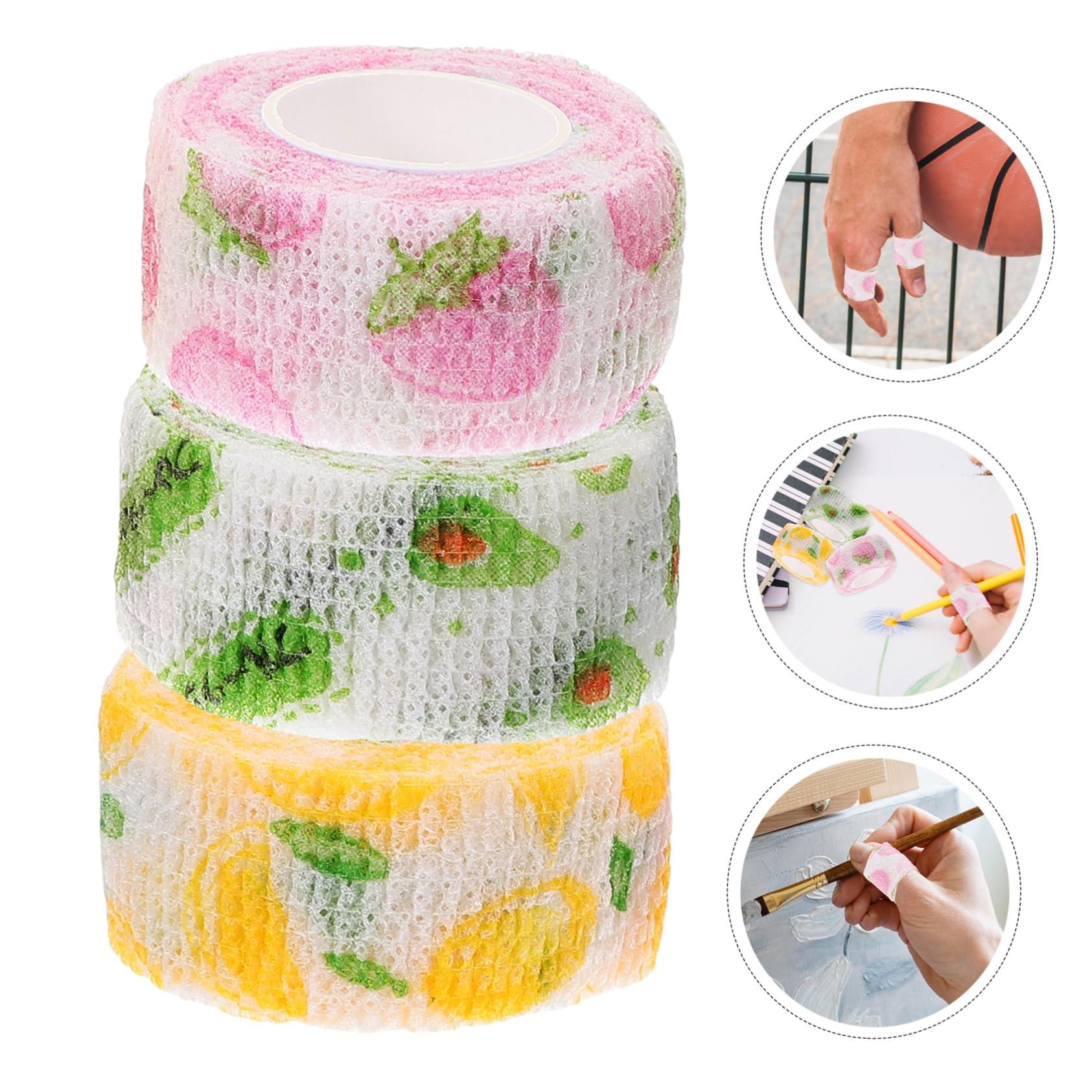 HONMEET HONMEET 12 Pack Self Adhesive Bandage Wrap Elastic Finger Bandage Tape Non-Woven Fabric Sports Wrap for Protection