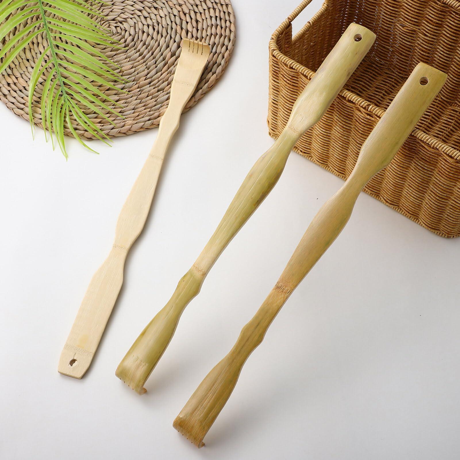 Healifty Healifty Wooden Massager Tool 3pcs Wood Back Scratcher Bamboo Back Scratchers Body Self-Massager Extended Backscratchers Shoe Horn for Self-Treatment Back Itching Relief Body Massage Tools
