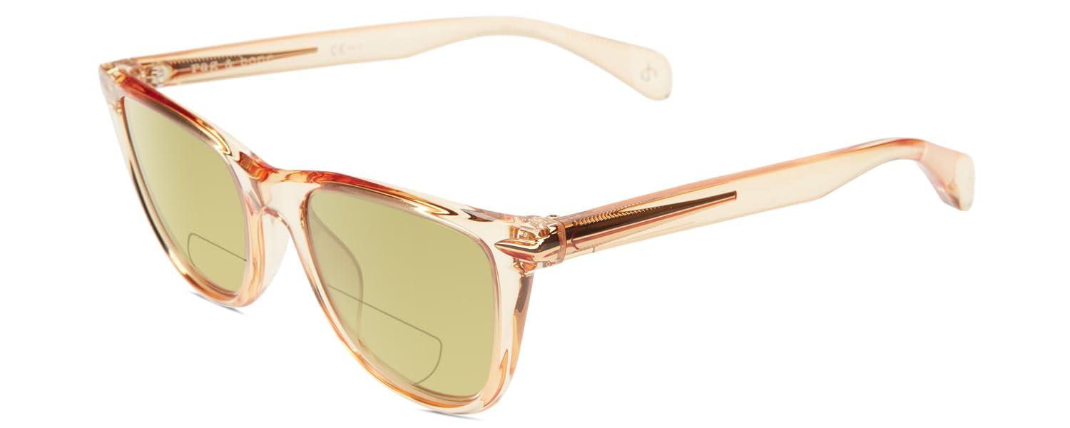 Calabria Calabria RNB 1051 Polarized BIFOCAL Reading Sunglasses +1.00 Crystal Orange Yellow Womens Sunnies Trendy Sun Glasses Readers