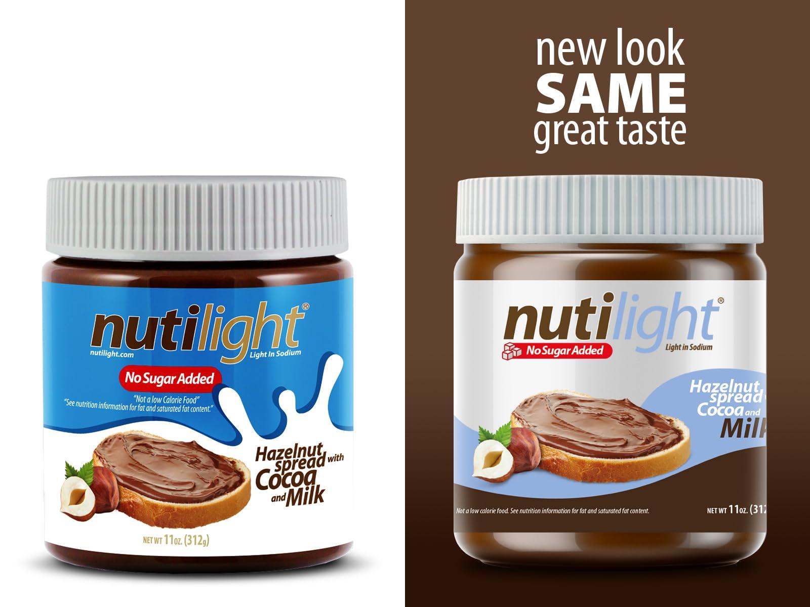 Nutilight Nutilight No Sugar Added Hazelnut Spread with Cocoa and Milk, Keto and Diabetic Friendly, Non-GMO, Gluten-Free, and Soy-Free, 11 Oz (Pack of 1)