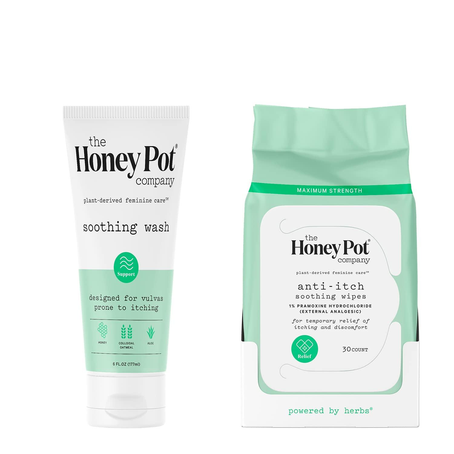 The Honey Pot Company The Honey Pot Company - Feminine Wash & Feminine Wipe Bundle - Includes Ph Balance Feminine Wash and Wipes for Women - Herbal Infused Feminine Care Products - Anti-Itch