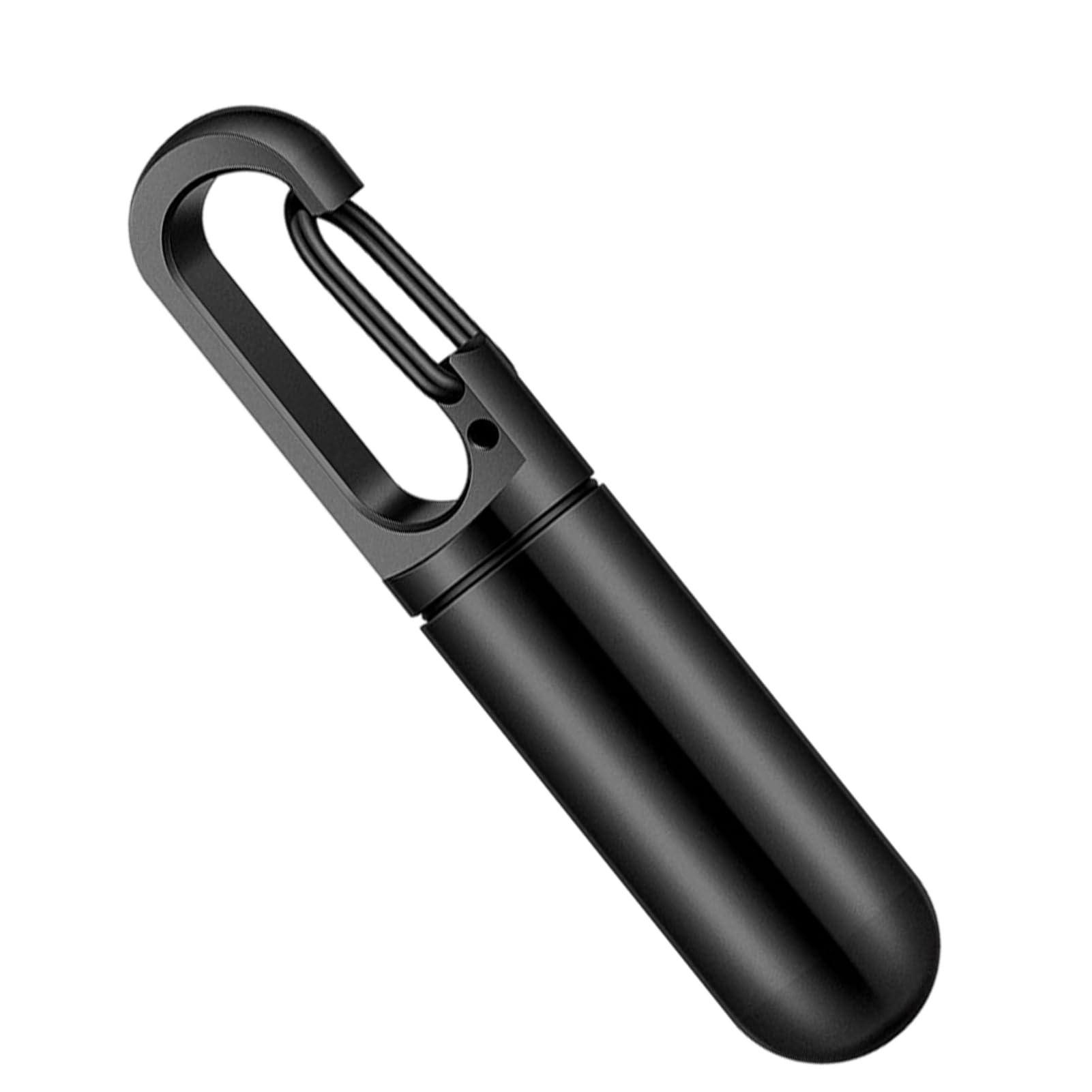 TILEZE Pill Case Keychain, Stainless Steel Keychain Pill Box, Small Portable Tablet Dispenser, Tablet Organizer, Home Must Have Pill Organizer, Pill Holder for Purse Bags Belt Home School Traveling