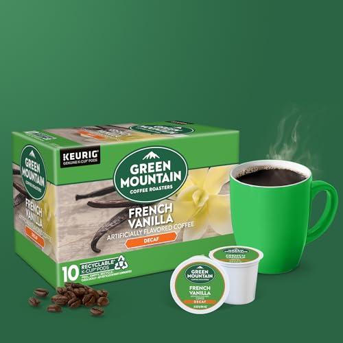 Green Mountain Coffee Roasters Green Mountain Coffee Roasters French Vanilla Decaf Keurig Single-Serve K-Cup pods, Light Roast Coffee, 60 Count (6 Packs of 10)
