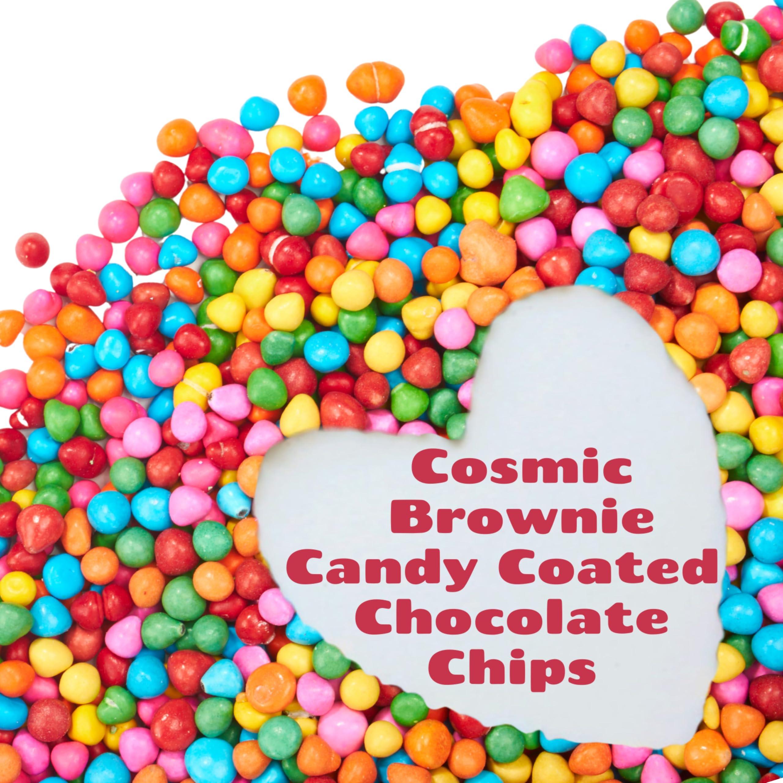 Stern's Bakery Rainbow Candy Coated Chocolate Chips | 1.5 lbs Cosmic Brownie Sprinkles | Mini Chocolate Baking Chips for Ice Cream & Cake Decorating | Kosher Nut Free Non GMO Vegan & Gluten Free | Stern’s Bakery