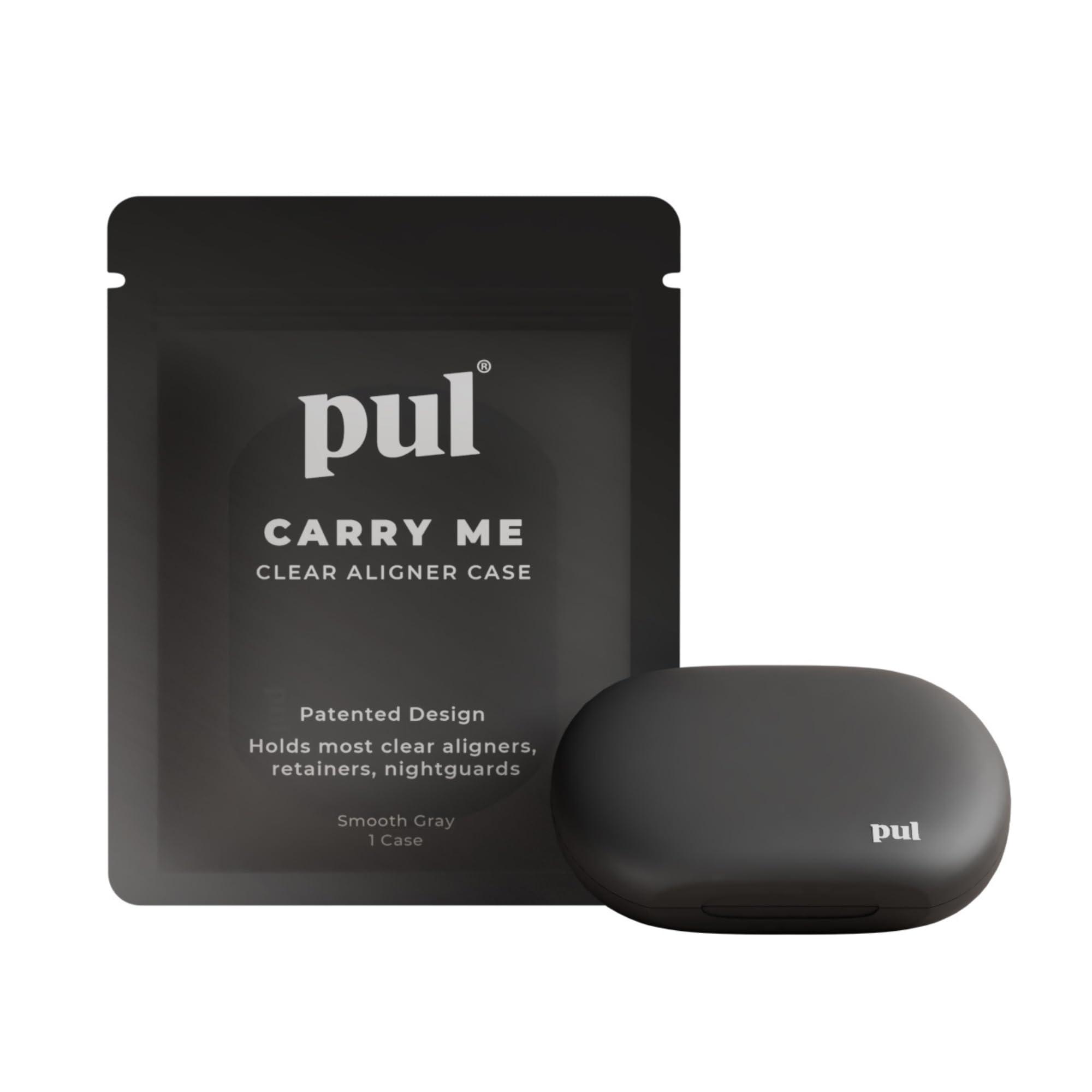 The Pultool PUL Clear Aligner & Retainer Case Compatible with Invisalign, Pul Tool, Retainers, Dentures, Mouthguards, Nightguards, & Floss Picks - Secure Magnetic Closure for Slim, Sleek Durable Design (Gray)