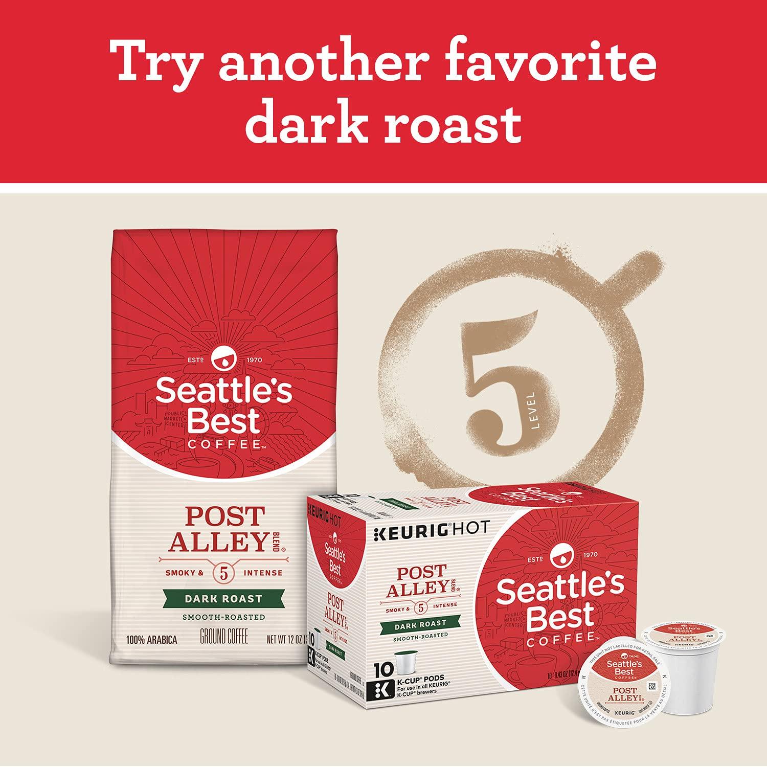 Seattle\'s Best Coffee Seattle\'s Best Coffee 6th Avenue Bistro Organic Dark Roast Ground Coffee, 12 Oz, Pack of 6