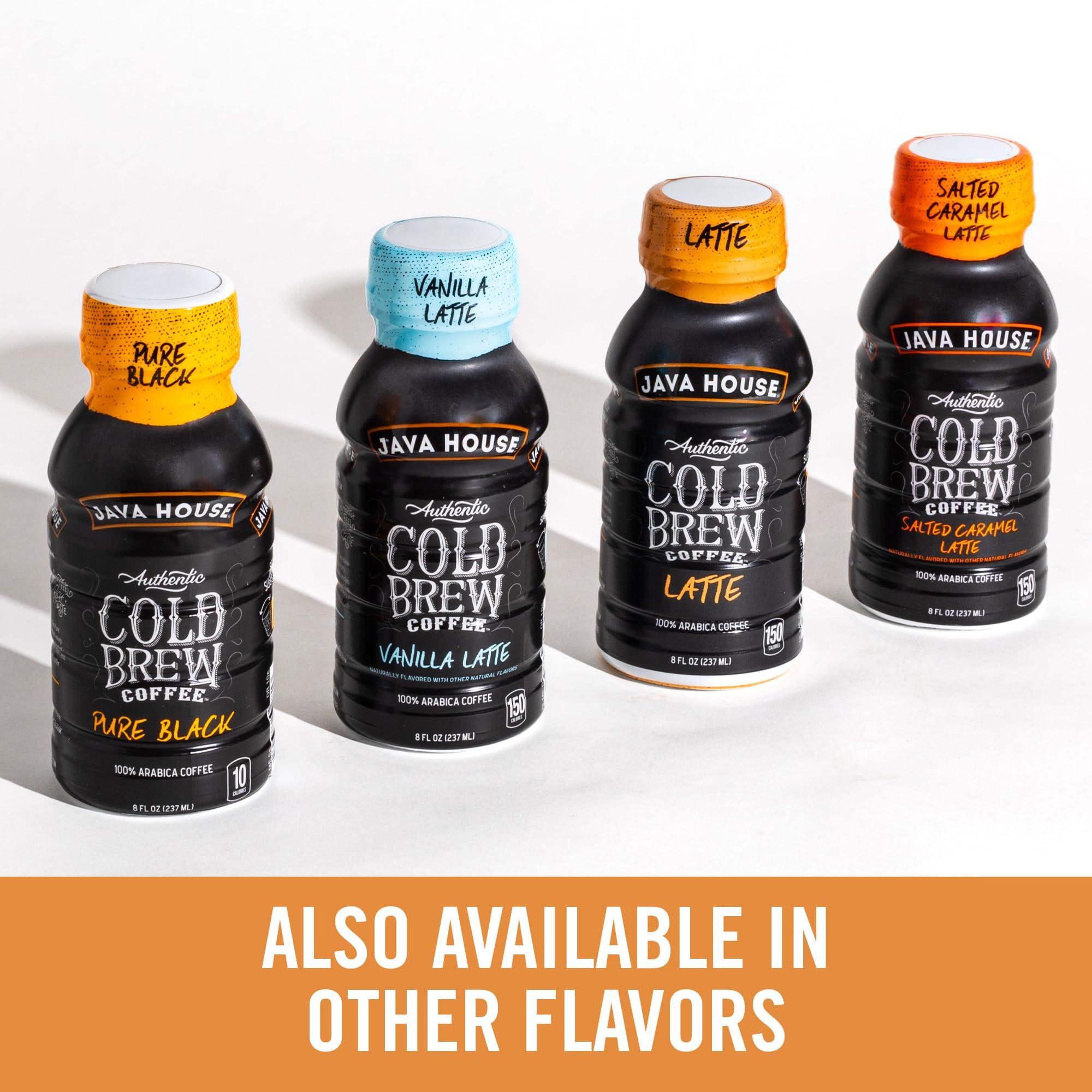 Java House Java House Cold Brew Coffee, Salted Caramel Latte, 12 Pack of 8oz Bottles, Ready to Drink Instant Cold & Iced Coffee (Salted Caramel Latte)