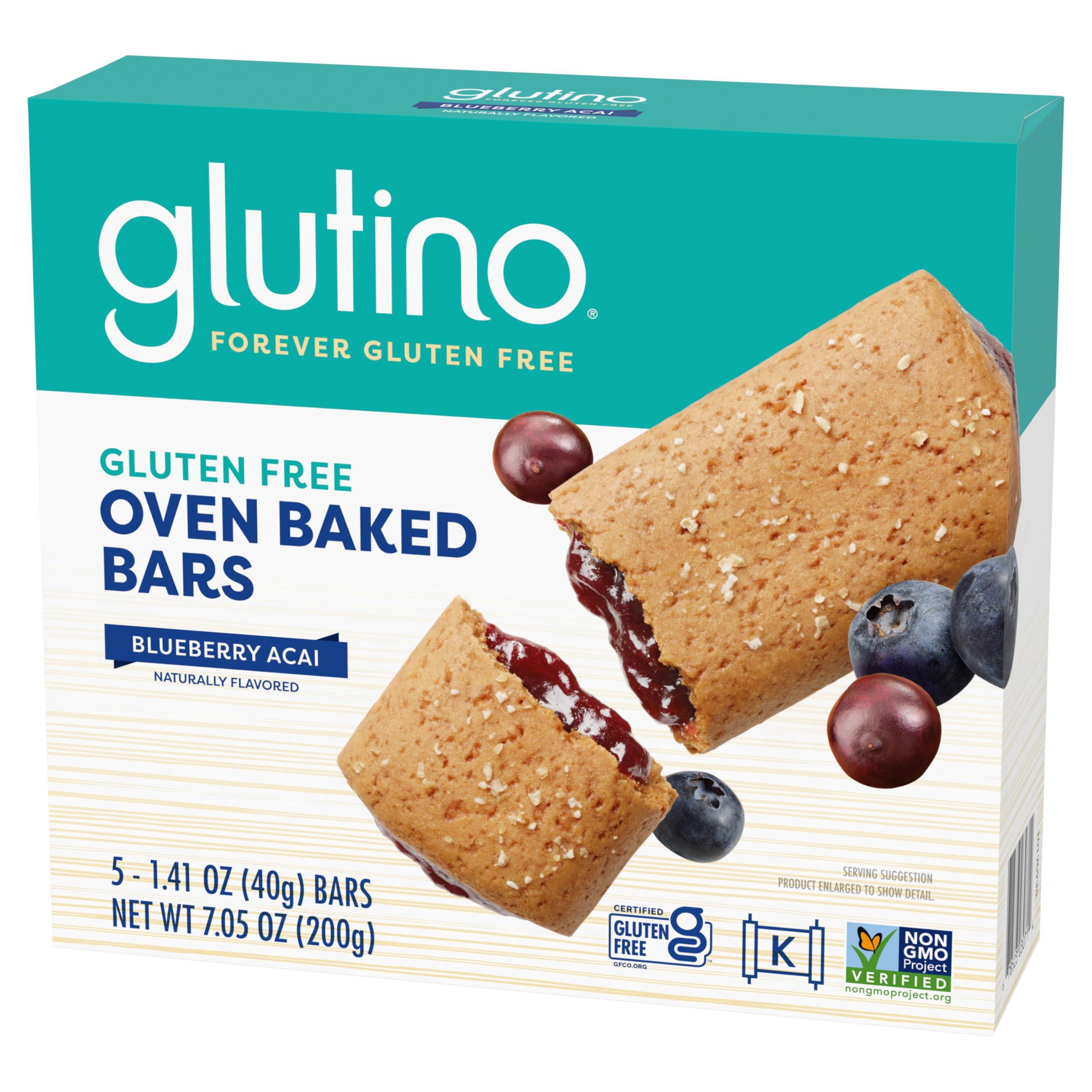 glutino Glutino Gluten Free Oven Baked Bar, Blueberry Acai, Naturally Flavored, 5 ct
