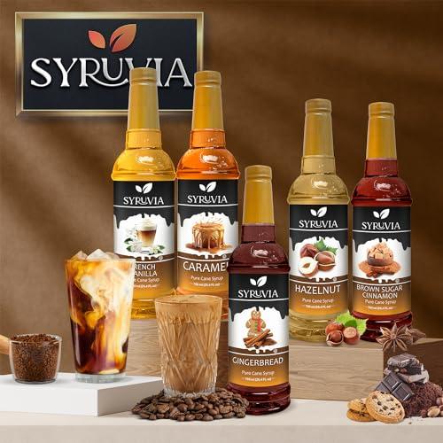 SYRUVIA Syruvia Vanilla Syrup for Coffee with Pump 25.4 fl oz Kosher,