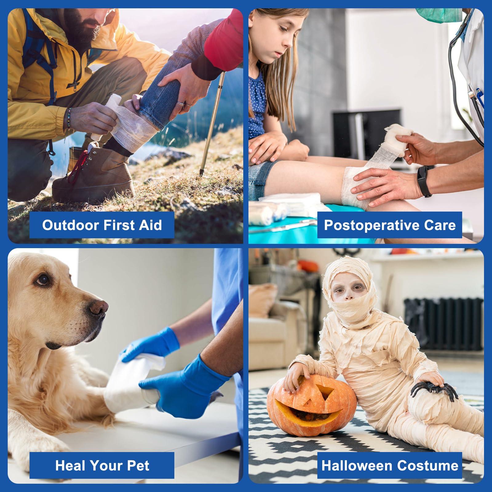 Navona 110 Pack Gauze Rolls Bandages, 4 in x 4.1 Yards, Individually Wrapped Breathable Rolled Gauze, Mummy Wraps, Premium First Aid Supplies & Medical Supplies for Wounds