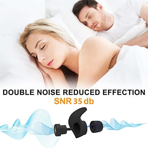 QQCherry Ear Plugs for Sleeping Noise Cancelling,6 Pairs Comfortable Silicone Sound Blocking Earplugs, Reusable Washable Earplugs for Sleeping, Work, Study, Snoring, Shooting, Concerts and Hearing Protection