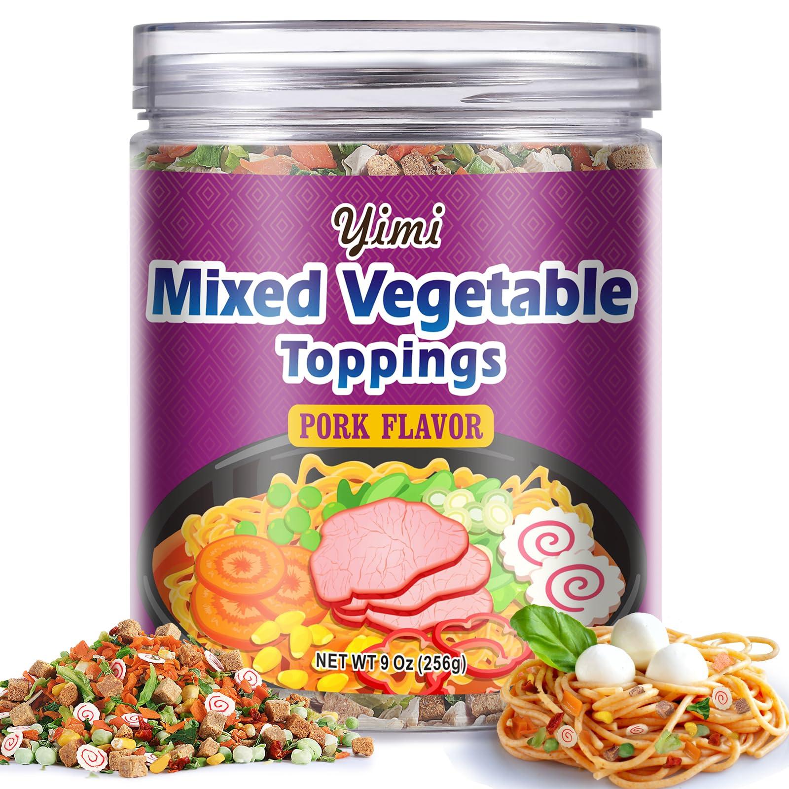 Yimi Yimi Dried Ramen Toppings, 8 Different Toppings - Dehydrated Vegetables | Freeze Dried Fish Cake | Cabbage | Spring Onion, Ramen Toppers Add Flavor To Instant Noodles, Chashu Flavor, Ideal Gift for St. Patrick's Day