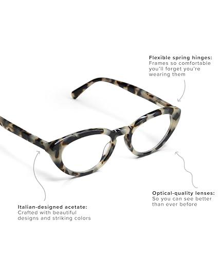 eyebobs eyebobs - Pinhead | Premium Reading Glasses for Men and Women | Cat-eye Frame for Wide Faces | Matte Pink, 4.00