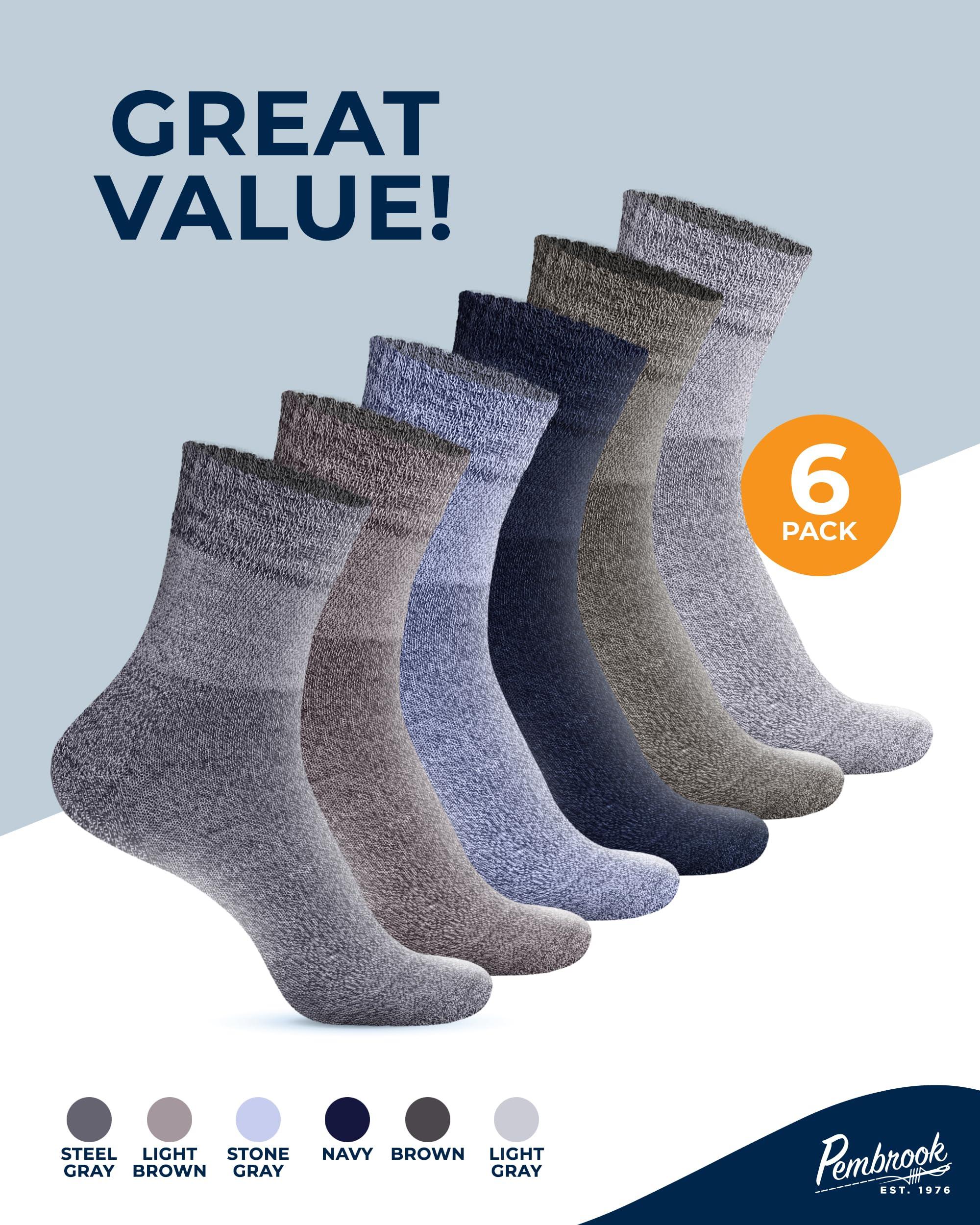 Pembrook Pembrook Bamboo Viscose Diabetic Socks for Women & Men - 6 Pairs Ankle Socks for Swollen Feet | Neuropathy Socks | Moisture Wicking Diabetes Socks | Tan, Light Tan, Navy, Light Blue, Grey, Light Grey