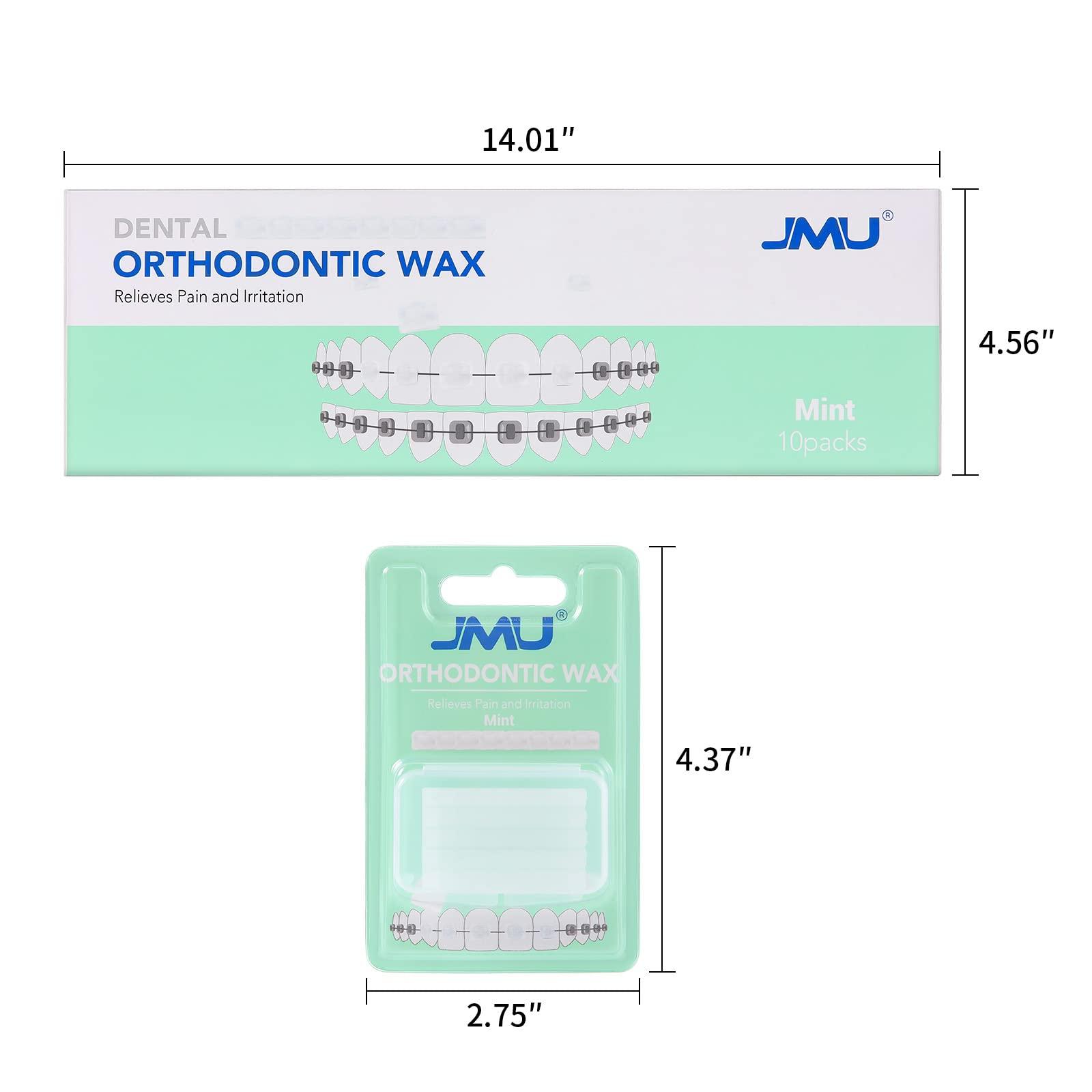 JMU JMU 10 Pack Orthodontic Wax, Precut Braces Wax, Dental Wax Braces Mint Flavored