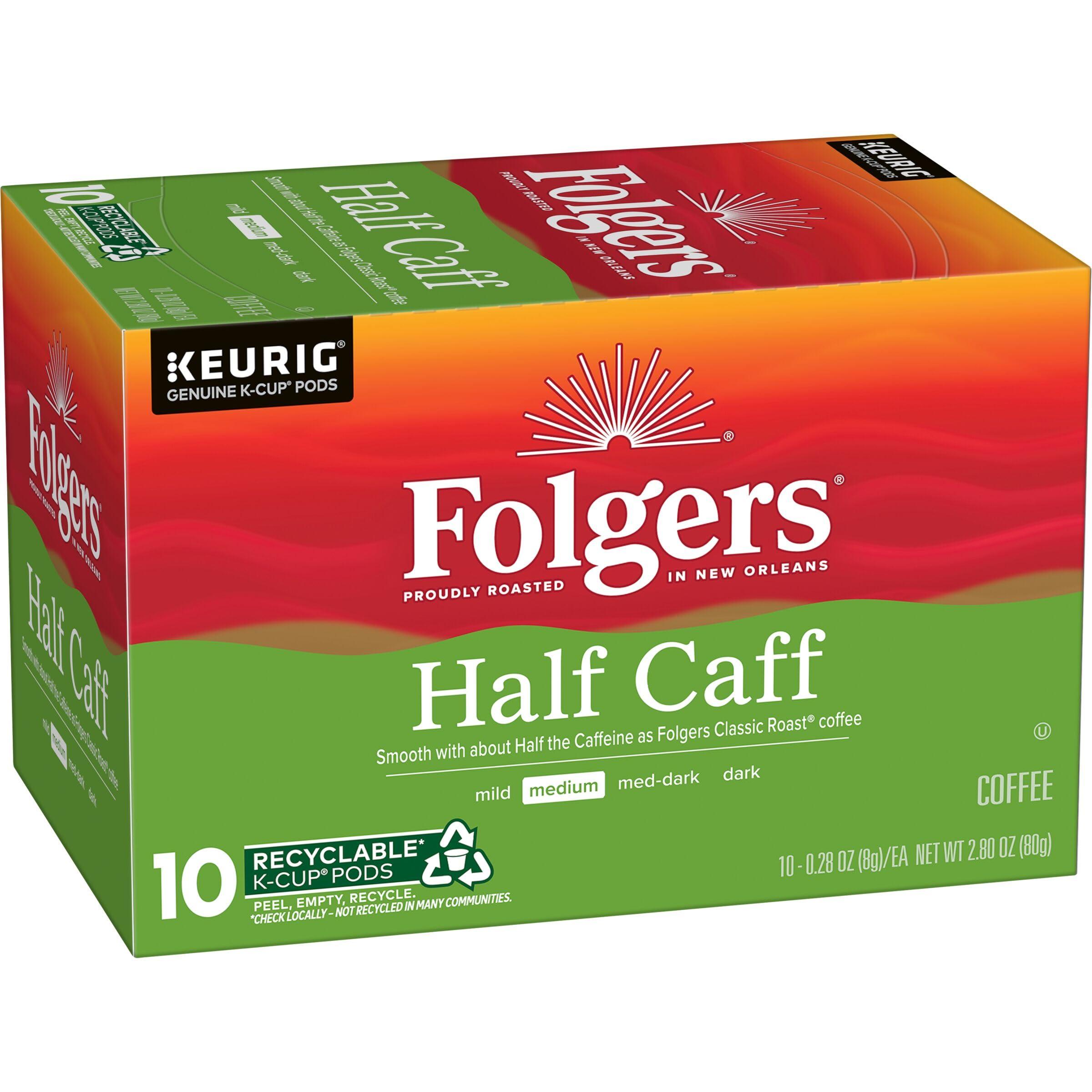 Folgers Folgers Half Caff Coffee, Medium Roast, Keurig K-Cup Pods, 10 Count (Pack of 6)