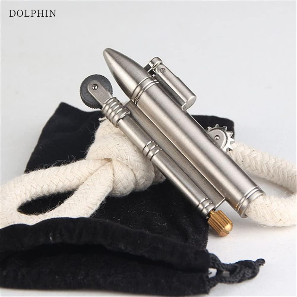 VAGILE 3PCS Windproof Rope Lighter Sailors Trench Vintage Lighter WWII Lighters Portable Survival Shepherds Lighter Outdoor Camping, No Need for Kerosene/Gas, Gifts Army Navy (Golden + Bronze + Silver B)