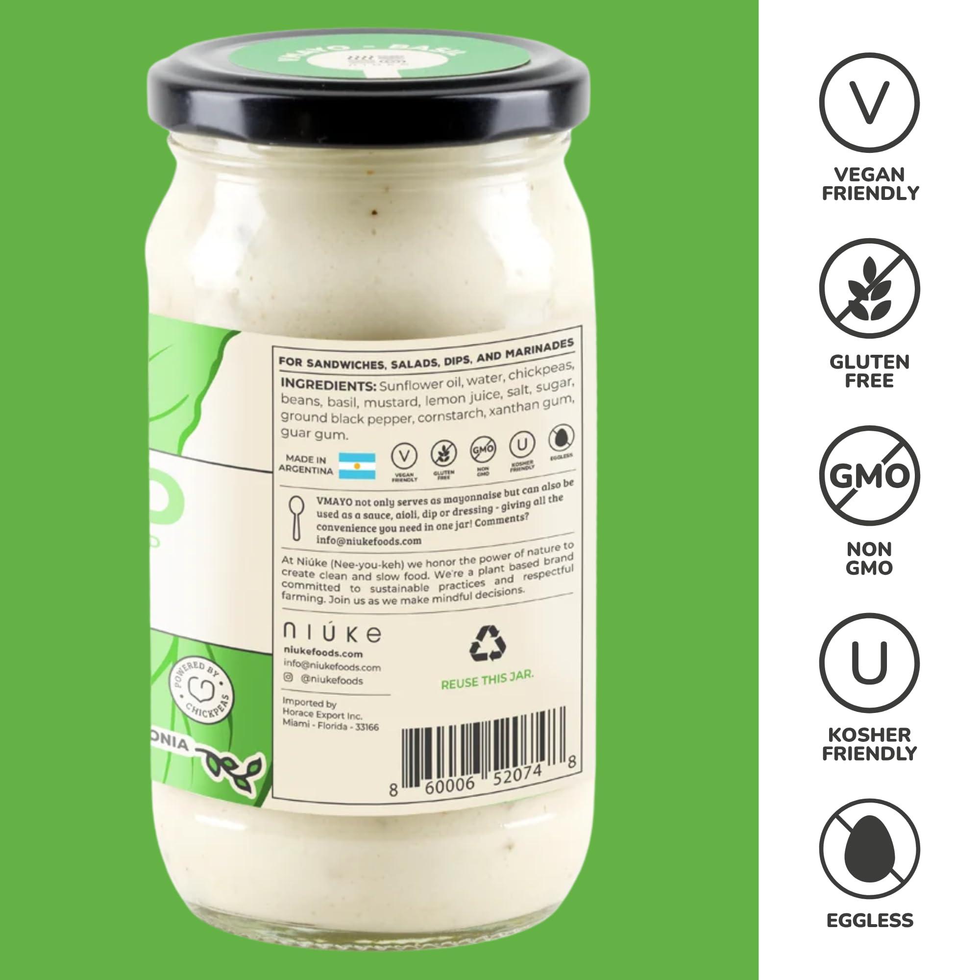 NIUKE NIUKE VMAYO Basil Vegan Mayo - Chickpea-Powered, Herbaceous & Creamy, 9.52 oz, 6 Pack