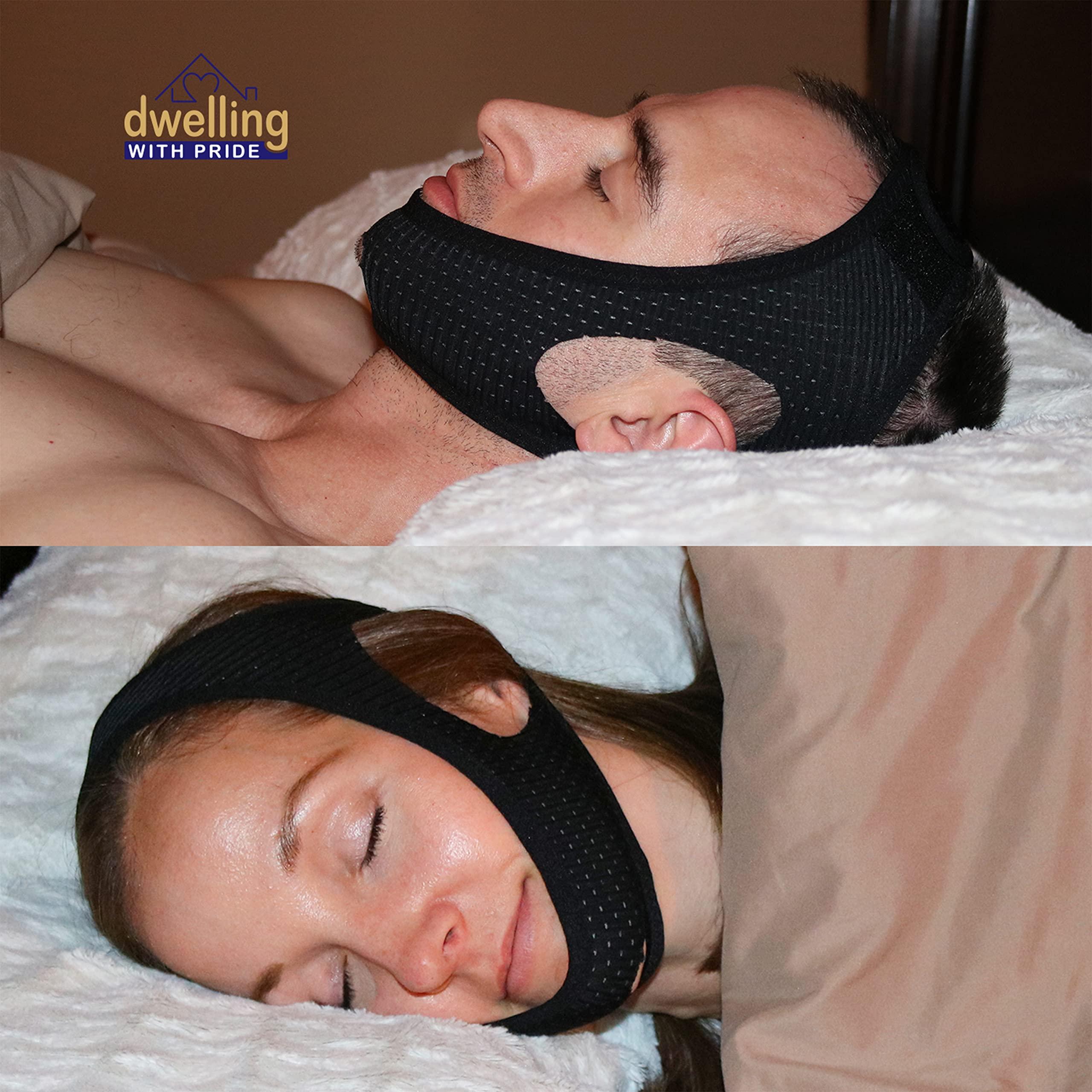 Dwelling With Pride Anti Snore Chin Strap | Anti-Dry Mouth Chin Strap for CPAP Users | Stop Noise | Snoreless Sleeping Solution for Men and Women | Breathing Aid for Snoring