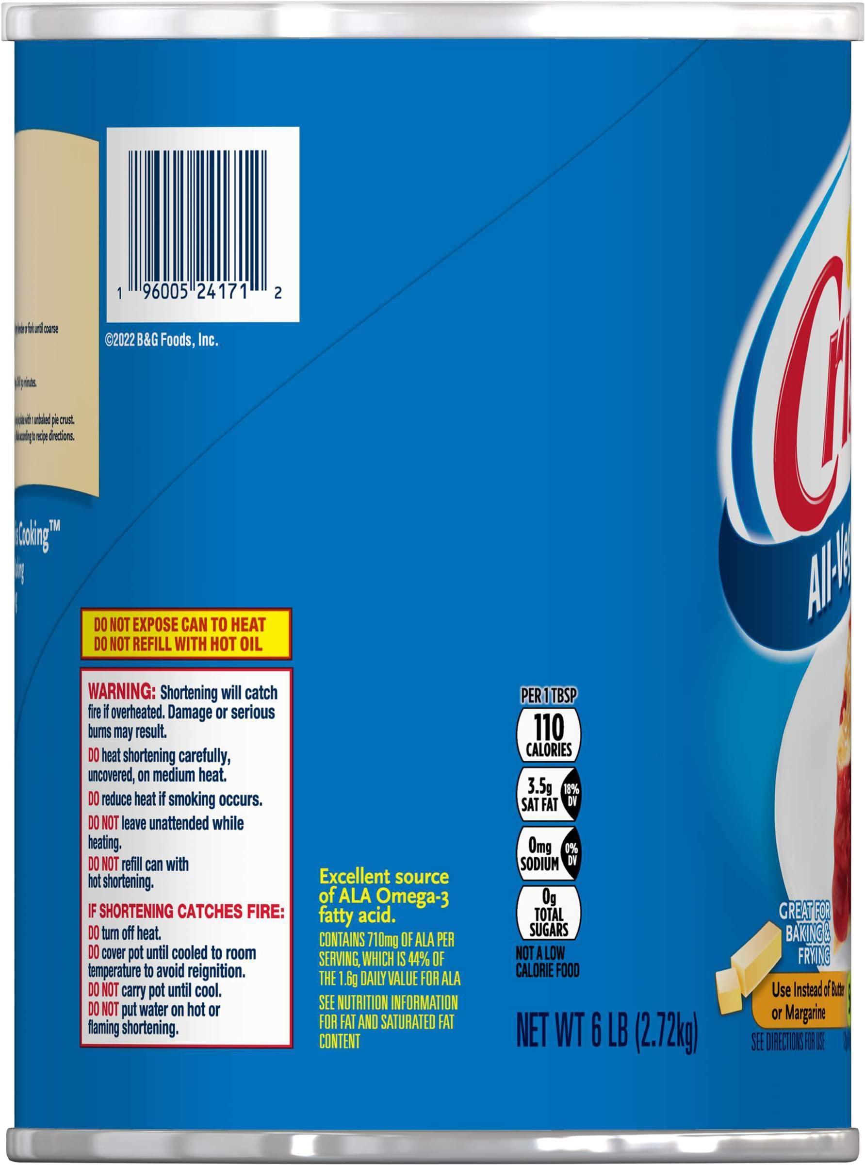 Crisco Crisco All-Vegetable Shortening, 6 Pounds (Pack of 5)