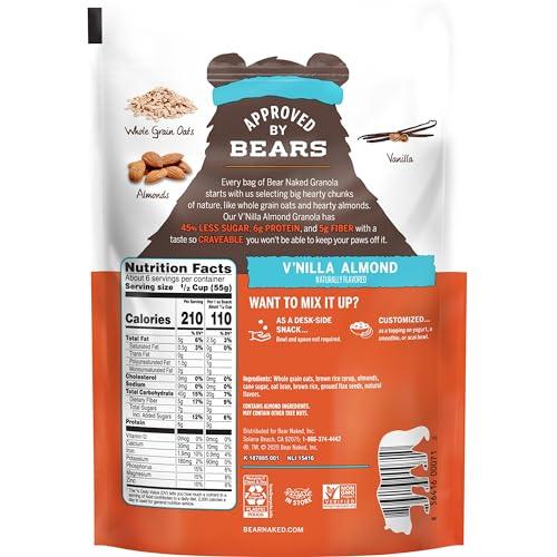 Bear Naked Bear Naked Granola Cereal, Whole Grain Granola, Breakfast Snacks, Vanilla Almond Crisp (6 Bags)