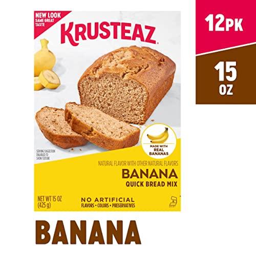 Krusteaz Krusteaz Banana Quick Bread Mix, Made with Real Bananas, 15.0 oz Boxes (Pack of 12)