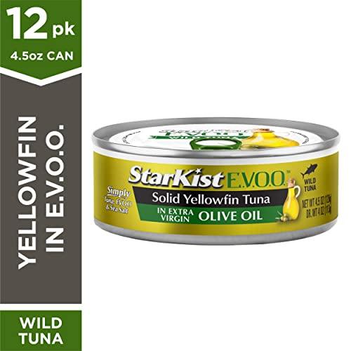 StarKist StarKist E.V.O.O. Solid Yellowfin/light Tuna in Extra Virgin Olive Oil - 4.5 oz Can (Pack of 12)(Packaging may vary)