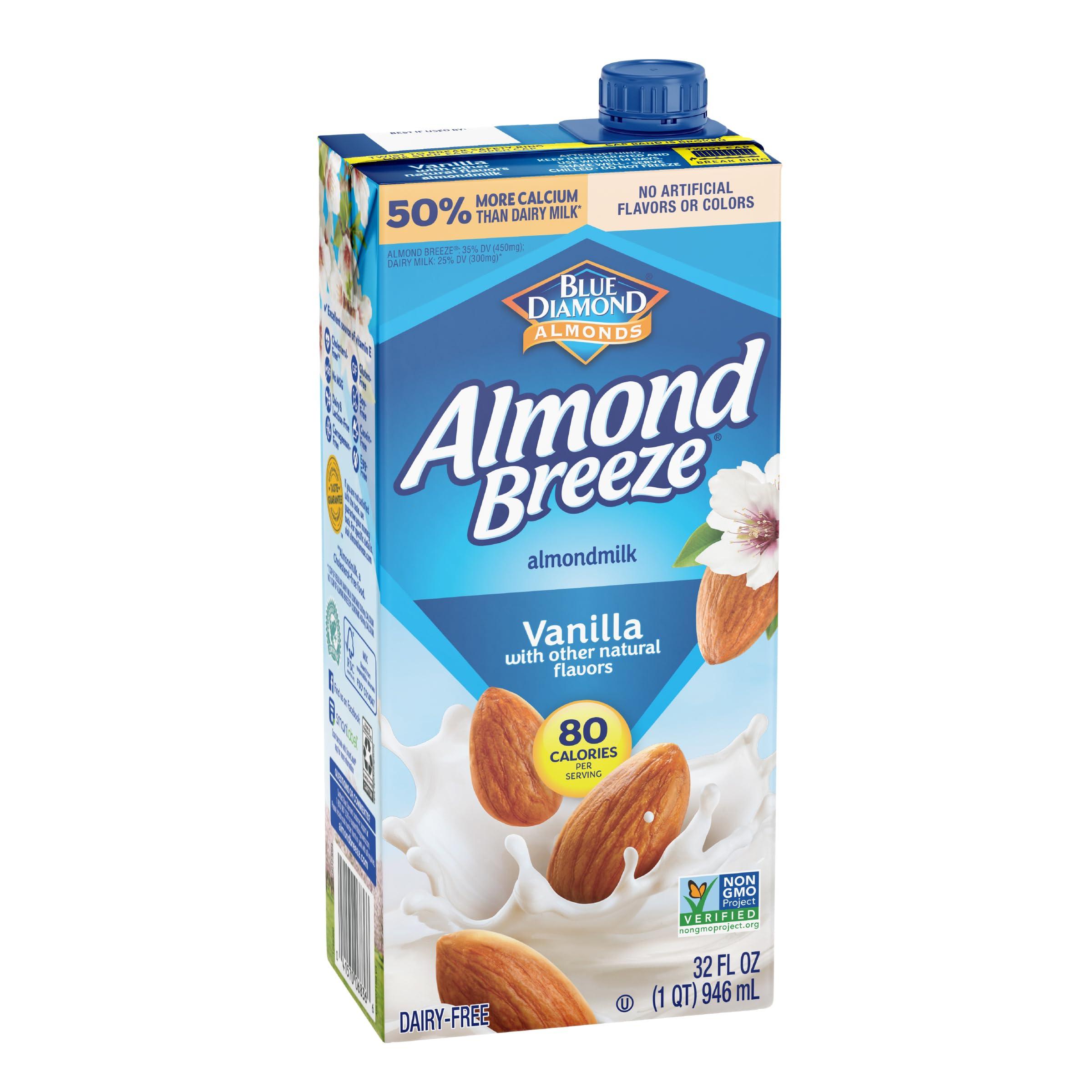 Blue Diamond Almonds Blue Diamond Almonds Breeze Dairy Free Almondmilk, Vanilla, 384 Fl Oz (Pack of 12)