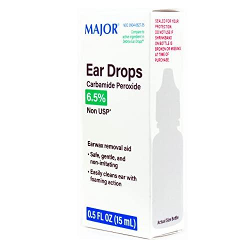 Major MAJOR Ear Drops Earwax Removal Aid 0.5oz 15mL CARBAMIDE PEROXIDE 6.5% USA