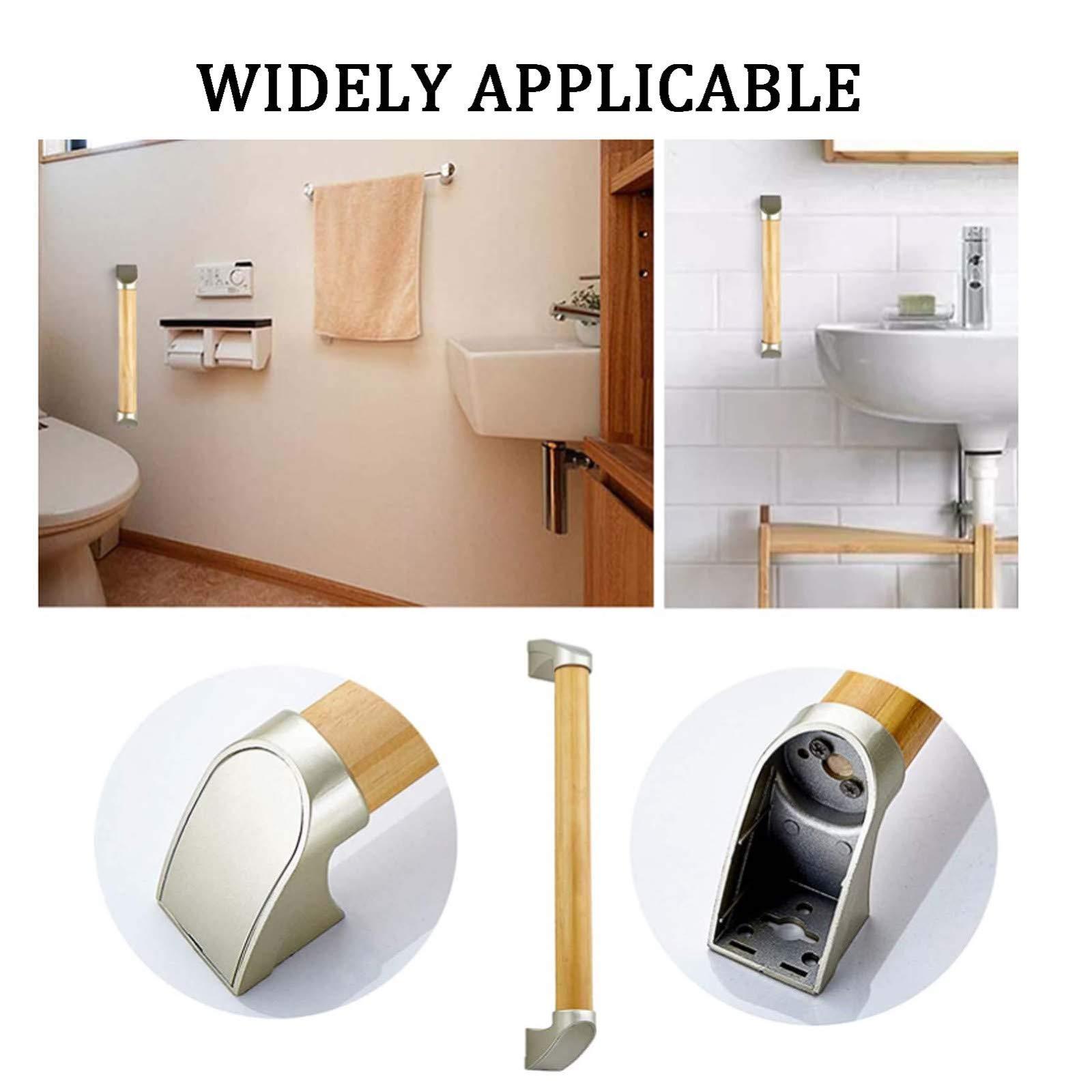 WeBert Bathroom Grab Rails,Grab Bars, Handicap Grab Bars for Shower Sturdy Wood Grab Rail Shower Safety Handle for Bathtub, Shower, Toilet, Come with Mounted Screws - Elderly, Injury, DisabilityRed Wood Colo