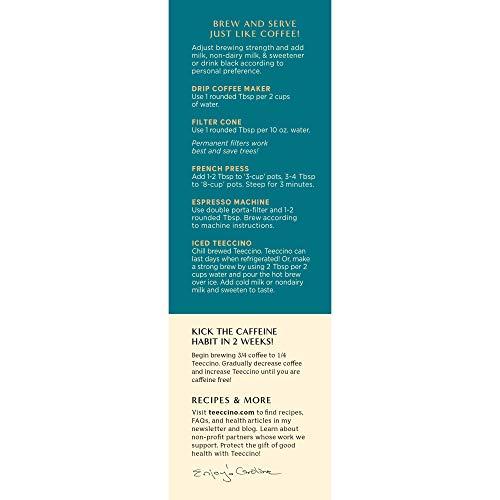 Teeccino Teeccino Dandelion Mocha Herbal Coffee - Caffeine-Free Coffee Alternative with Prebiotics, Gluten Free, Acid Free - Medium Roast, 10 oz