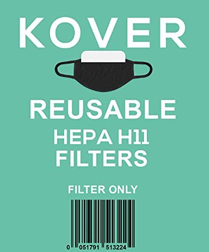 Kover Kover HEPA-11 Filters for Mask Inserts | Melt Blown Polypropylene | Certified Safe Material for Human Contact | Made in USA | Carbon and Fiberglass Free | 5 in by 4 in | Can be Trimmed | Washable