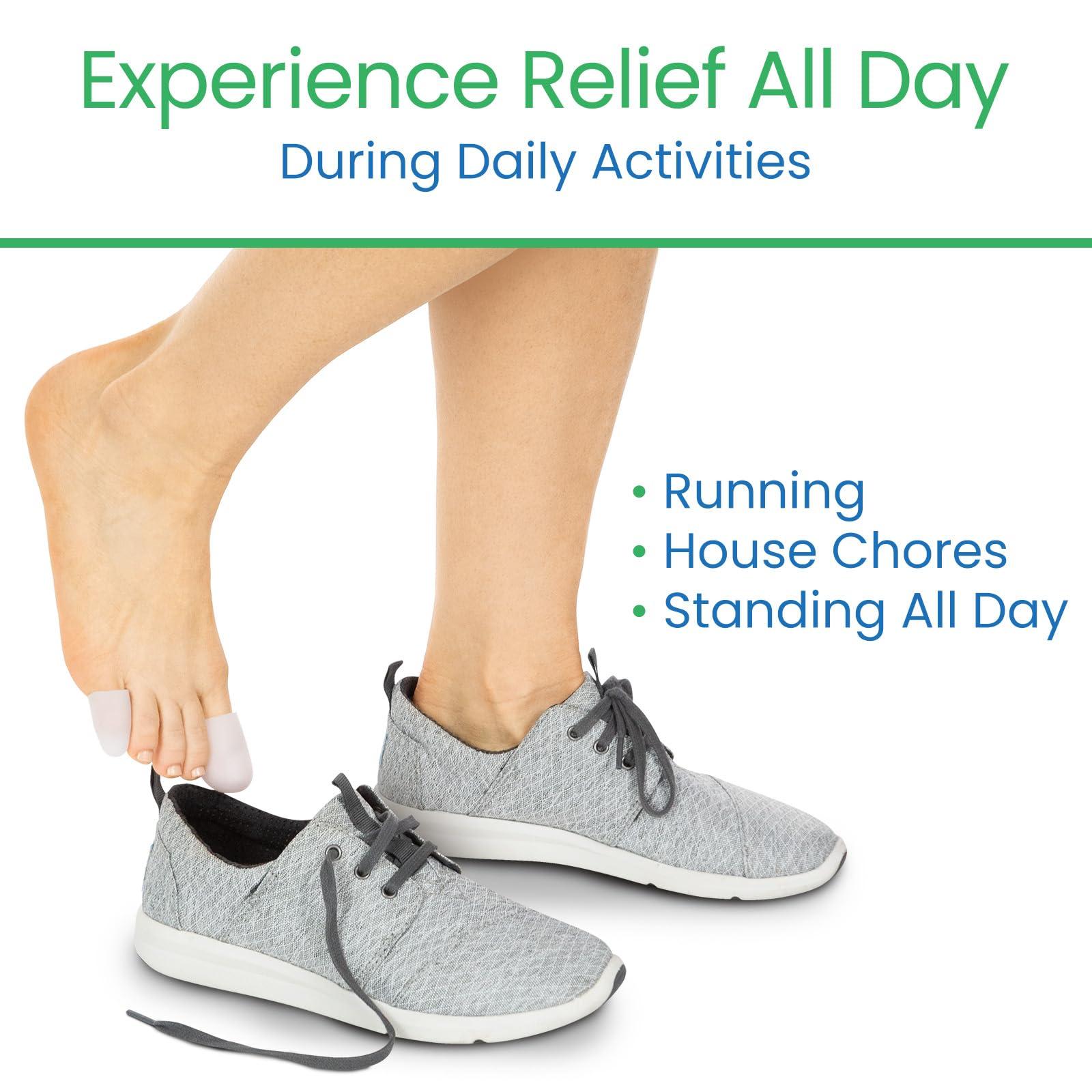 VIVEsole ViveSole Soft Gel Toe Protectors for Men & Women- Toe Caps for Foot Pain Relief - Flexible Cushion Sleeves for for Blisters, Ingrown Toenails, Hammer Toes, Corns, Calluses, Blisters (Variety Pack)