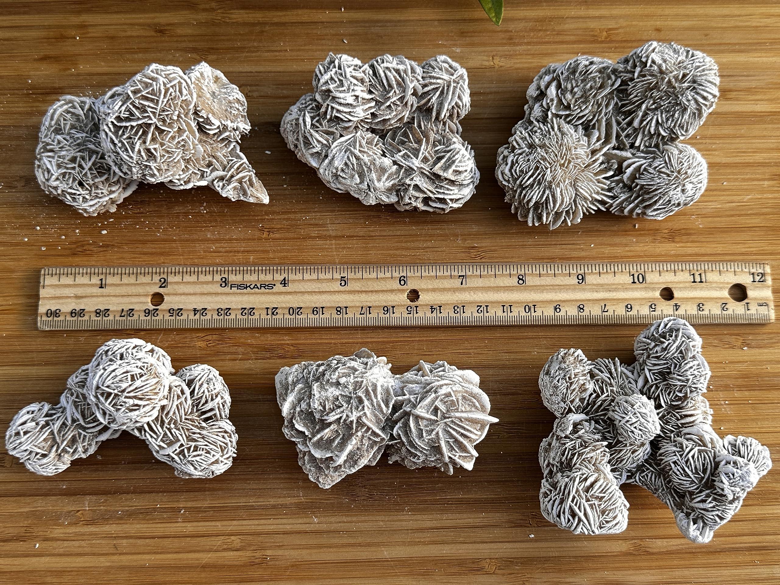 GAF TREASURES Large Desert Rose Cluster, Natural Desert Rose Selenite Stones, Desert Gypsum Rose, Raw Selenite Rose Crystal, Rose Rock, Sand Rose (0.3-0.5 lb)