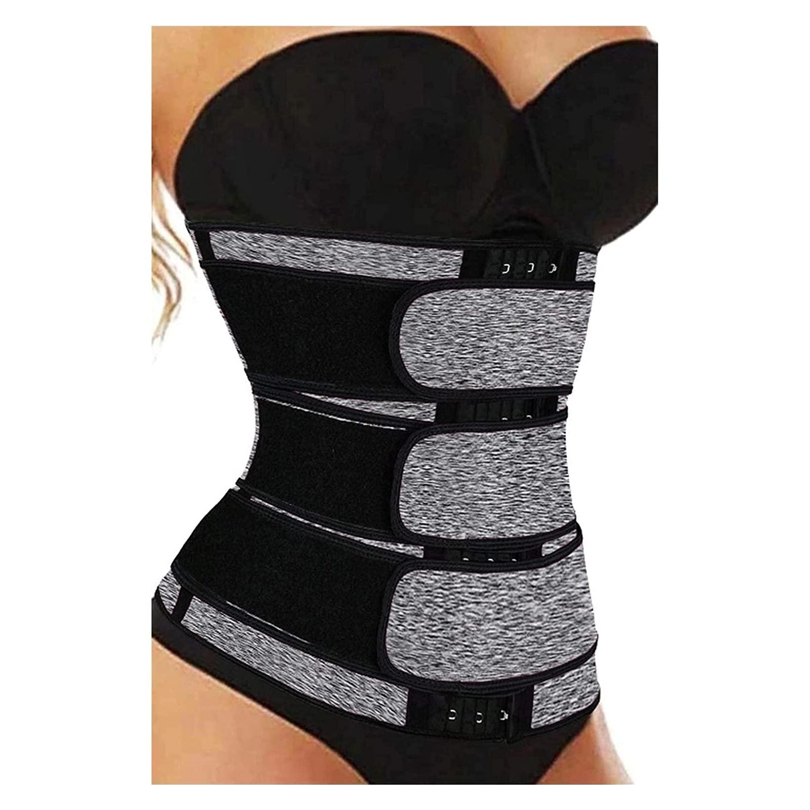 XMSM XMSM S-6XL Corsets Lumbar Brace Waist Trainer for Women& Men Compression Waist Cincher Body Shaper Postpartum Abdomen Belt (Color : Gray, Size : Small)