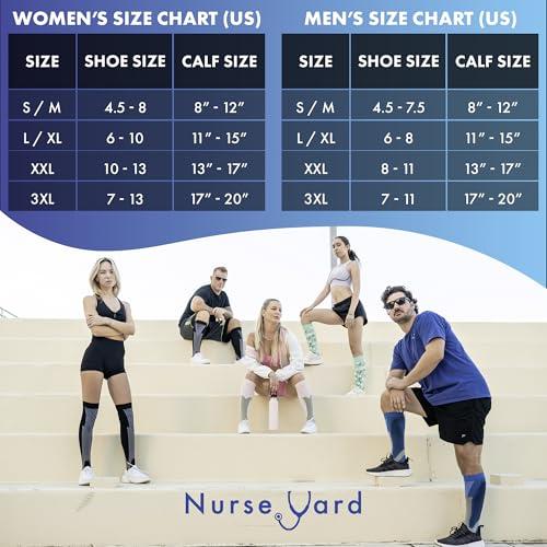 Nurse Yard Nurse Yard Compression Socks for Nurses - Women & Men - 20-30mmHg Graduated Compression, Zero-Toe Compression, For Medical Staff, Nursing, Athletic Support Such As Running, Cycling, Hiking - 1 Pair