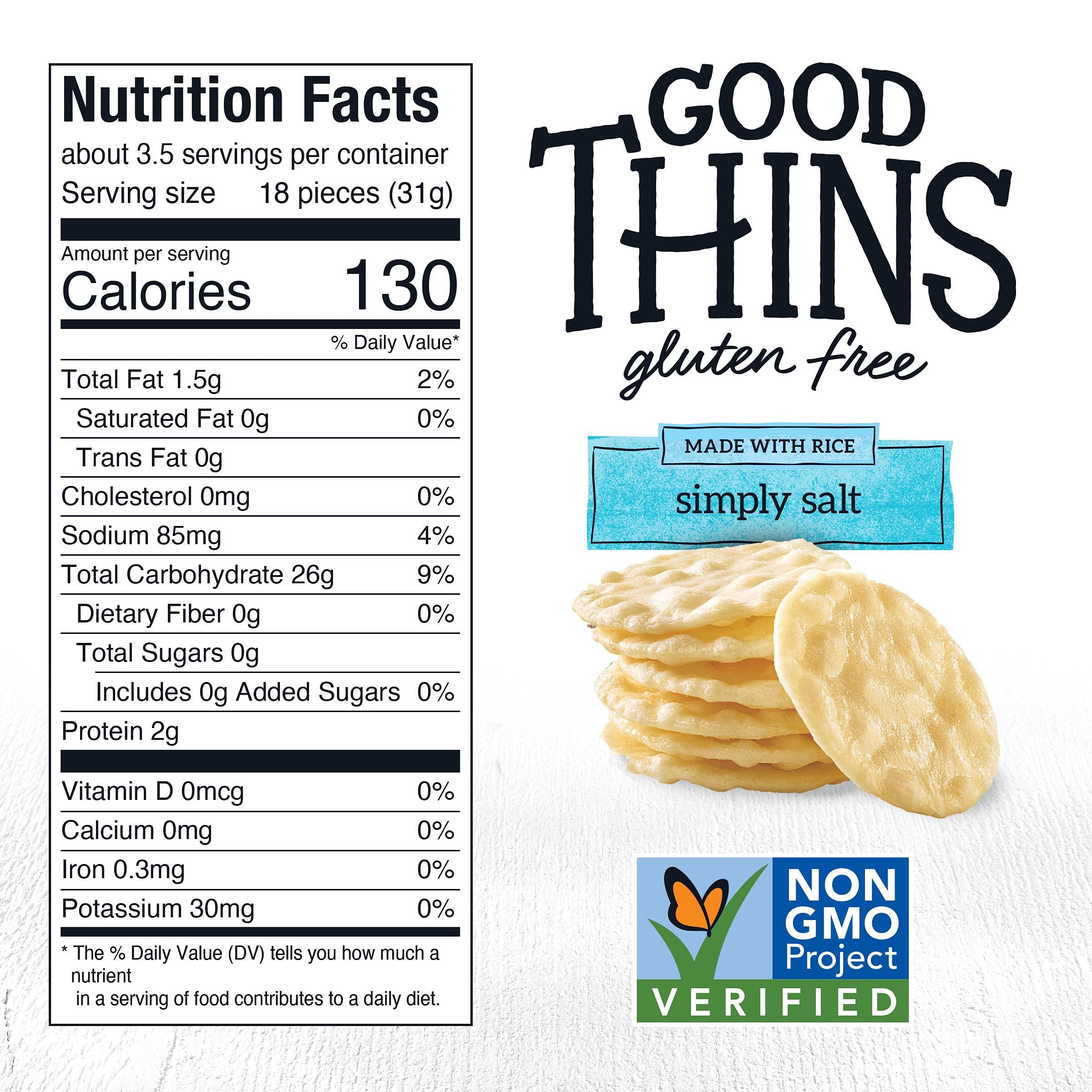 Good Thins Good Thins Simply Salt Rice Snacks Gluten Free Crackers, 3.5 oz (Pack of 3)