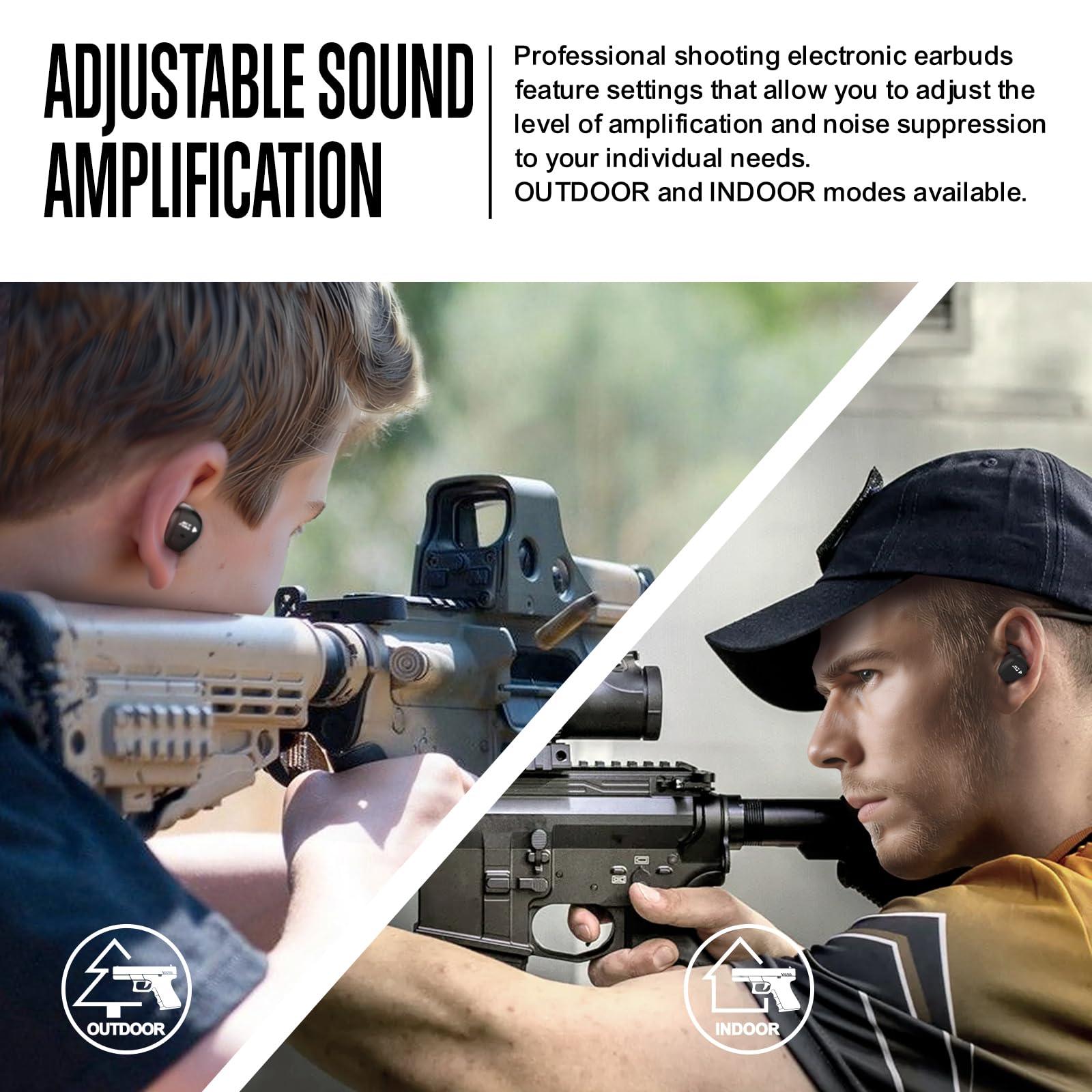 ACT FIRES Shooting Ear Protection Ear Plugs, Hearing Protection Earbuds Electronic Shooting Earplugs for Noise Reduction