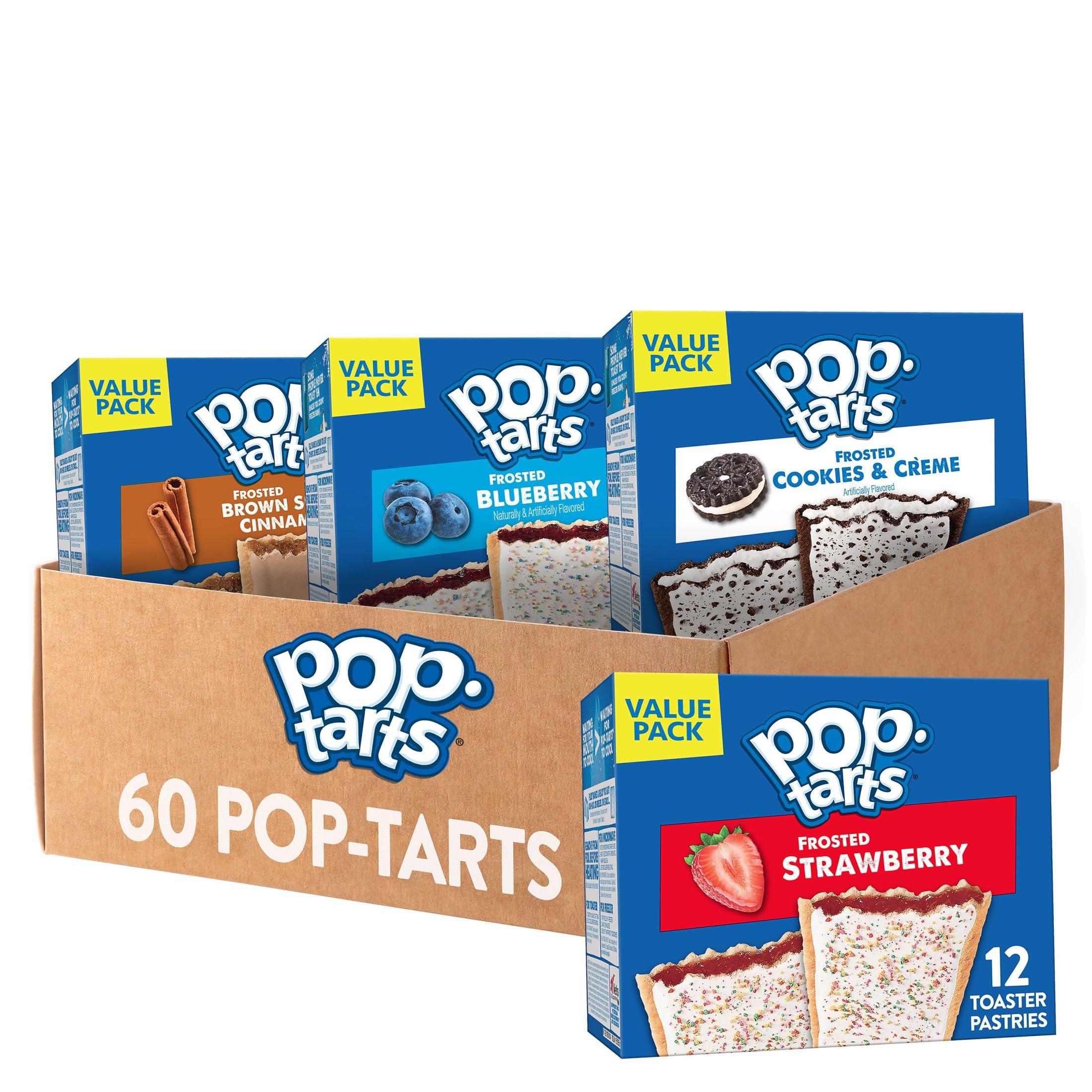 Pop-Tarts Pop-Tarts Toaster Pastries, Breakfast Foods, Kids Snacks, Variety Pack (5 Boxes, 60 Pop-Tarts)
