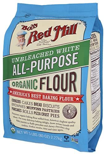 Bob\'s Red Mill Bob\'s Red Mill Organic All Purpose Unbleached Flour, 5 lb (Pack of 1) - Vegan, Kosher, Unbromated, Unenriched