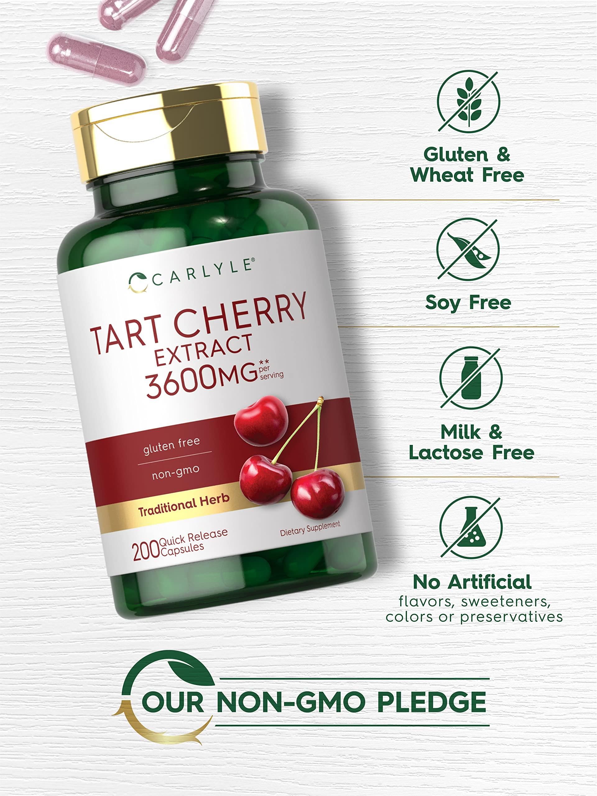Carlyle Carlyle Tart Cherry Extract Capsules | 200 Count | Non-GMO and Gluten Free Formula | Traditional Herb Supplement